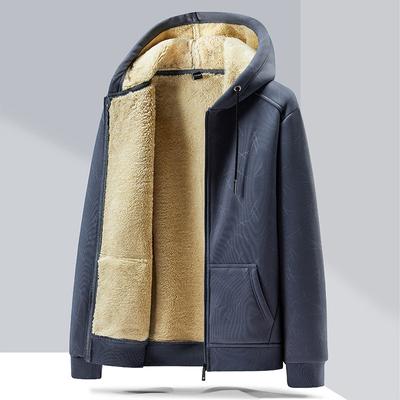 Winter Lambswool Coats Thicken Warm Jackets Long Sleeve Zipper Hoodies Casual Sports Fleece Black Coat Hooded Men Women Jacket