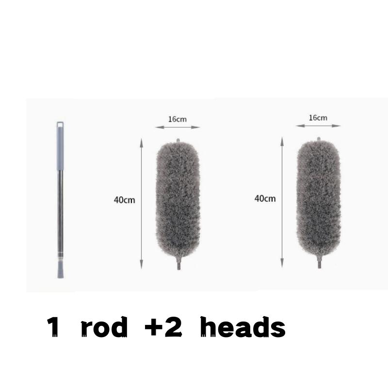 2.4M Extra Long Duster Cleaning Tool Extendable Household Feather Duster Bendable Duster Head Cleaning Kit