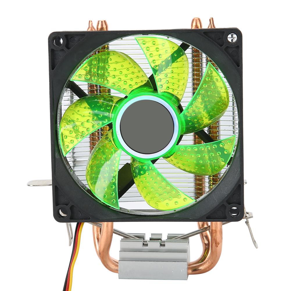 CPU Cooling Fan 3 Pin Connector PC Accessory Light 2 Brass Pipe for 775 Celsius 1155 Celsius (Red )