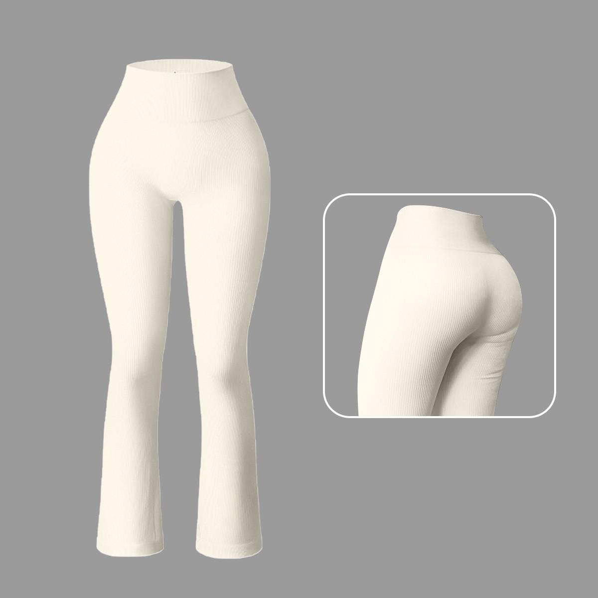 High-Waist Flared Women s Yoga Pants - Butt Lifting, Wide Leg, Slight Flare for Dance & Fitness Small белый