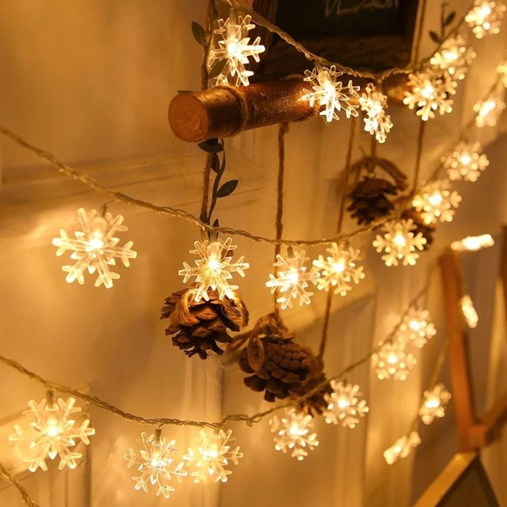 3 Meter Length Christmas Curtain String Lights Battery Version Snowflake Tree Fairy String Lights Romantic LED Curtain Lights