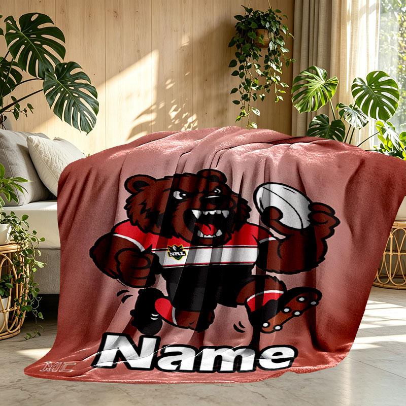 Custom Name Personalized North Sydney Bears Print Blanket, Home Decor, Bedroom, Sofa, Camping, Couch, Gifts for Birthday Christmas
