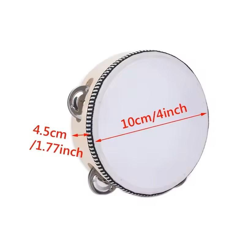 

Wedding Tambourines Drum 4/7/10inch Wooden Hand Held Drum Metal Jingles Percussion Musical Instrument Noise Makers Party Supply