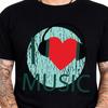 I Love Music Headphones Heart Music Lover DJ Gift Musician Retro T-Shirt.
