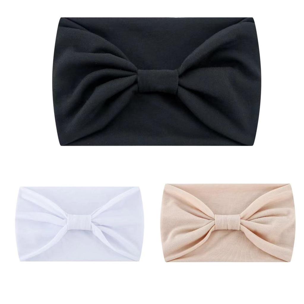 Solid Wide Headband Women Hair Accessories Bowknot Turbans Head Band Wash Face Make-up Sports Running Yoga Headbands