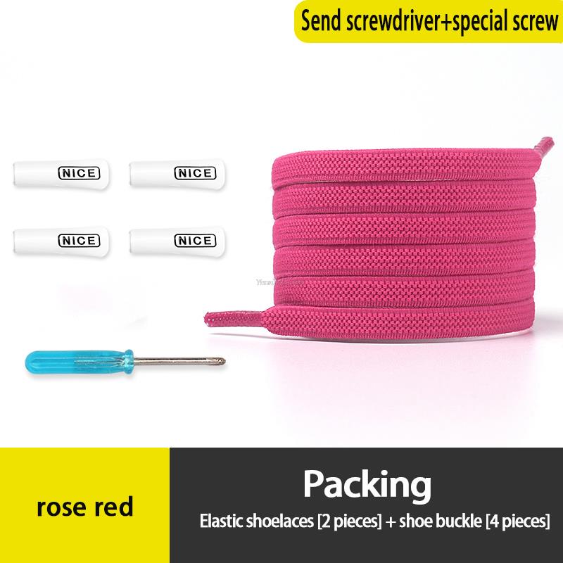 Fashion No Tie Shoe laces Elastic Laces Sneakers Flat Shoelaces without ties Kids Adult Quick Shoe lace Rubber Bands for Shoes