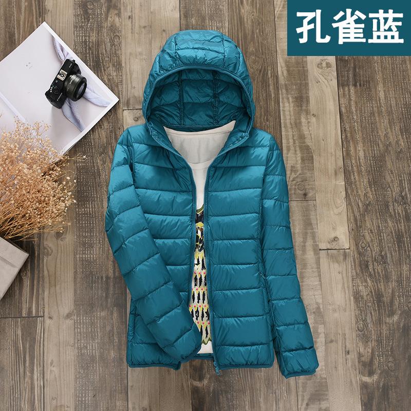 2024 Autumn and Winter New Women's Hooded Light Down Jacket Short Casual Thin Down Jacket Large Size Winter Clothing