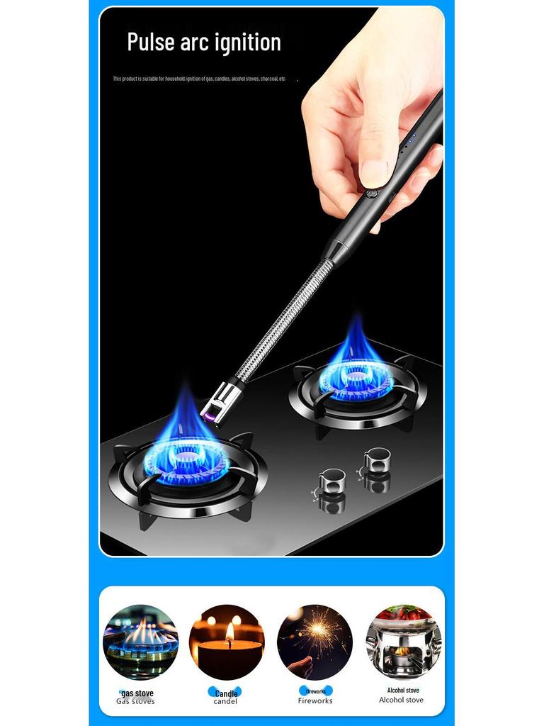 Extra-Long USB Pulse Arc Lighter for Kitchen and Gas Stoves