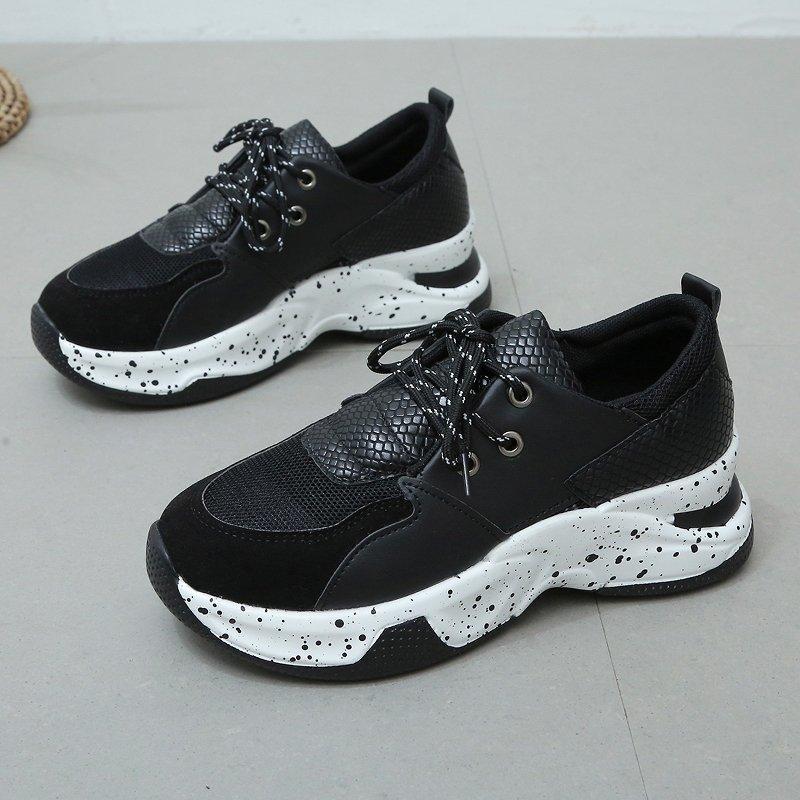 2021 Autumn European and American Large Size New Slope Heel Platform Muffin Casual Women's Shoes Fashion Color Matching Sports Shoes Women