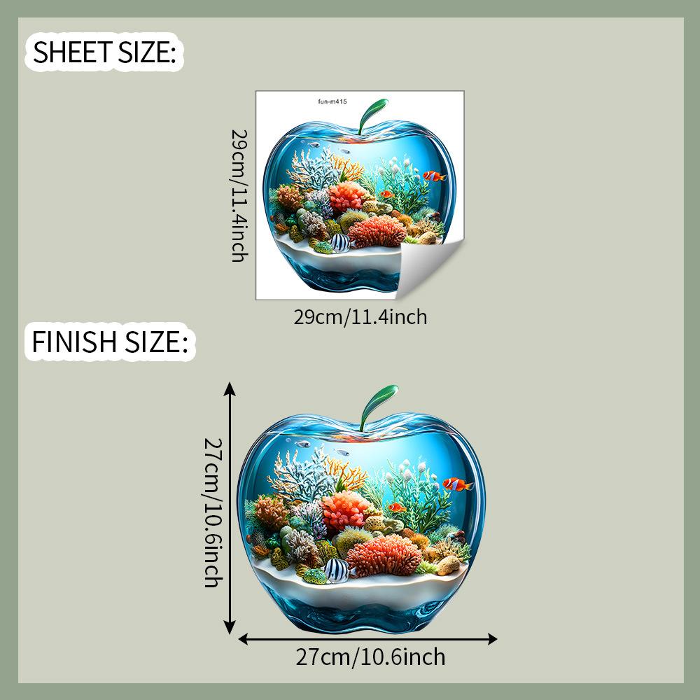 

Персонализированные 3D наклейки для ванной, туалета, украшения и декора в виде подводного мира Apple fun-m415