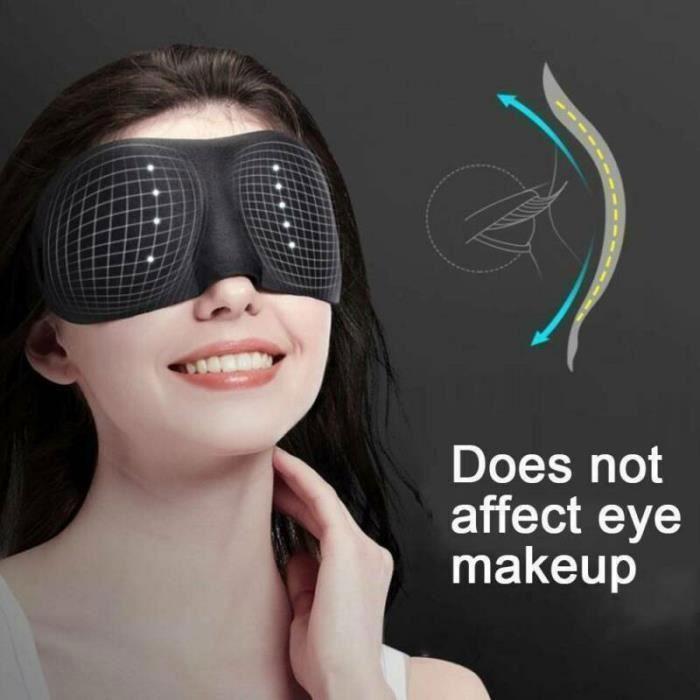 Masque de nuit - 3D Ultra confort - Éponge douce - Convient pour voyage - Mixte