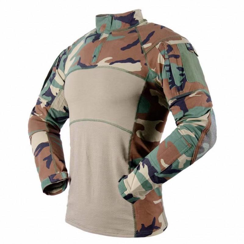 Men Women Tactical Camo Long Sleeve Shirt Outdoor Hiking Camping Training Uniform Breathable Cotton Blend
