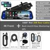 UHD 4K 3840*2160P Car Dvr Carplay Android Auto GPS 5G WIFI AUX Dash Cam Stream RearView Mirror Dashcam Camera Drive Recorder FM