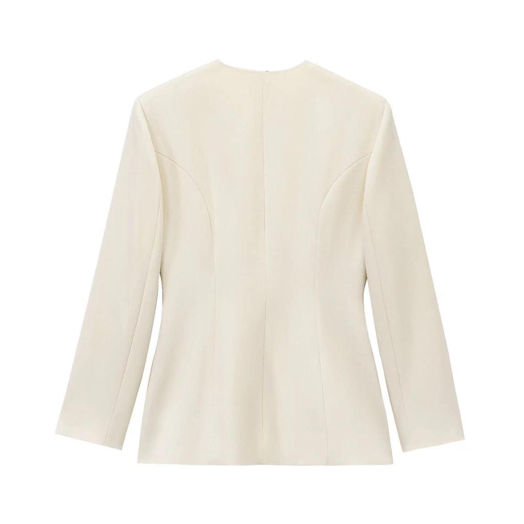 Women's Winter 2024 European & American Style Fashion Suit with Versatile Belt - 1270608