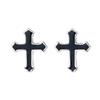 925 Silver Black Cross Stud Earrings For Woman Piercing Wedding Luxury Jewelry Accessories Money 925