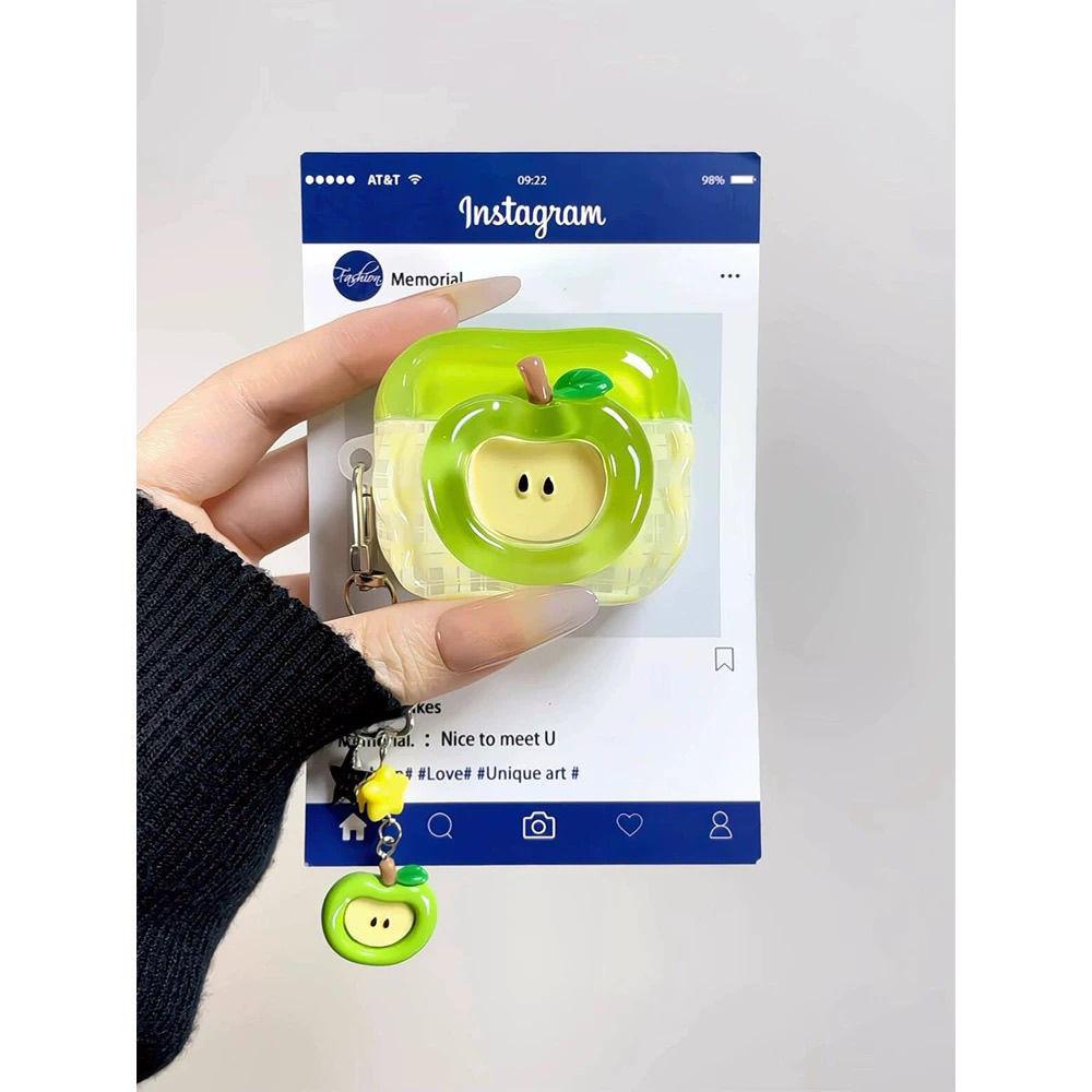 Cartoon creative red apple green for apple earphone case AirPods 1 earphone case with pendant pro1 protective case