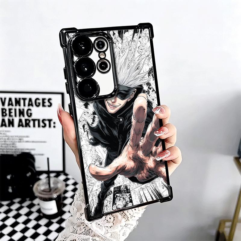Anime Gojo Satoru JUJUSU Plating Phone Case For Samsung Galaxy S24 S25 FE S26 Edge S23 Ultra S22 S21 Plus S20 Anti-Fall Airabag