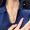 Chinese Sand Gold Buddha Head Pendant: Diamond-Inlaid, Ethnic Style, Gold-Plated Tathagata Design for Unisex.