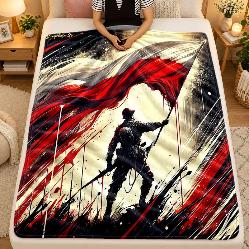 Flannel BlanketPoland Warm Soft Throw Blanket for Indoor Sofa Bed Living Room Use