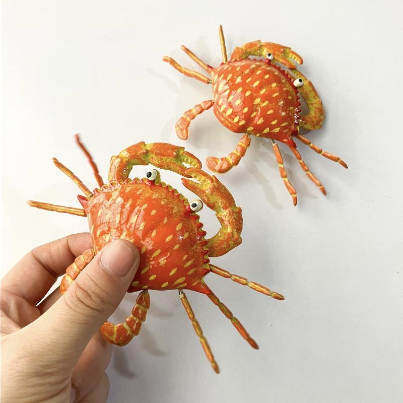 Cute Simulation Crab Fridge Magnets Movable Joints Hand Painted Bright Color Home Kitchen Decor Creative Souvenir Gift
