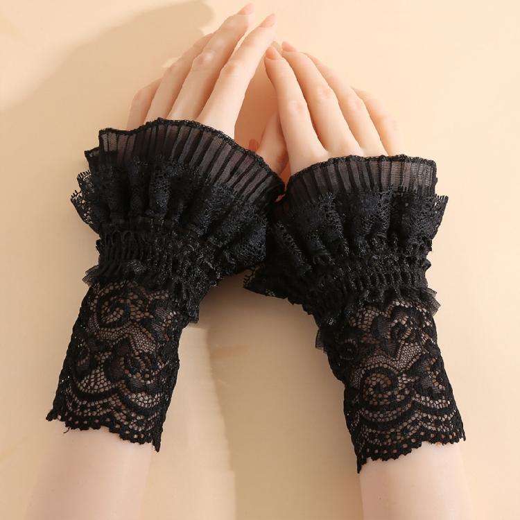Decorative Lace Wrist Cuff False Sleeves Costume Accessory Floral Layered Cuffs Enhancing Fashion Party Casual Use