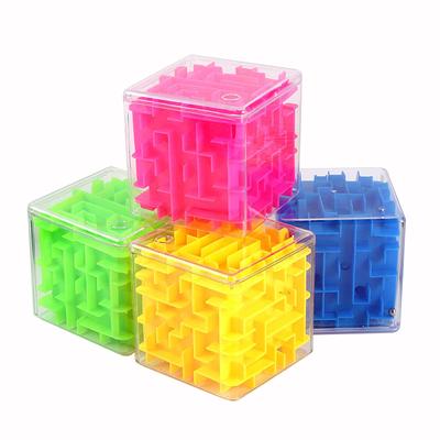 8cm/3.15in Krychle 3D Labyrint Puzzle Šestistranná Hra s Kuličkou Labyrint Děti Trénink Rovnováhy Hračky pro Odstranění Stresu pro Děti