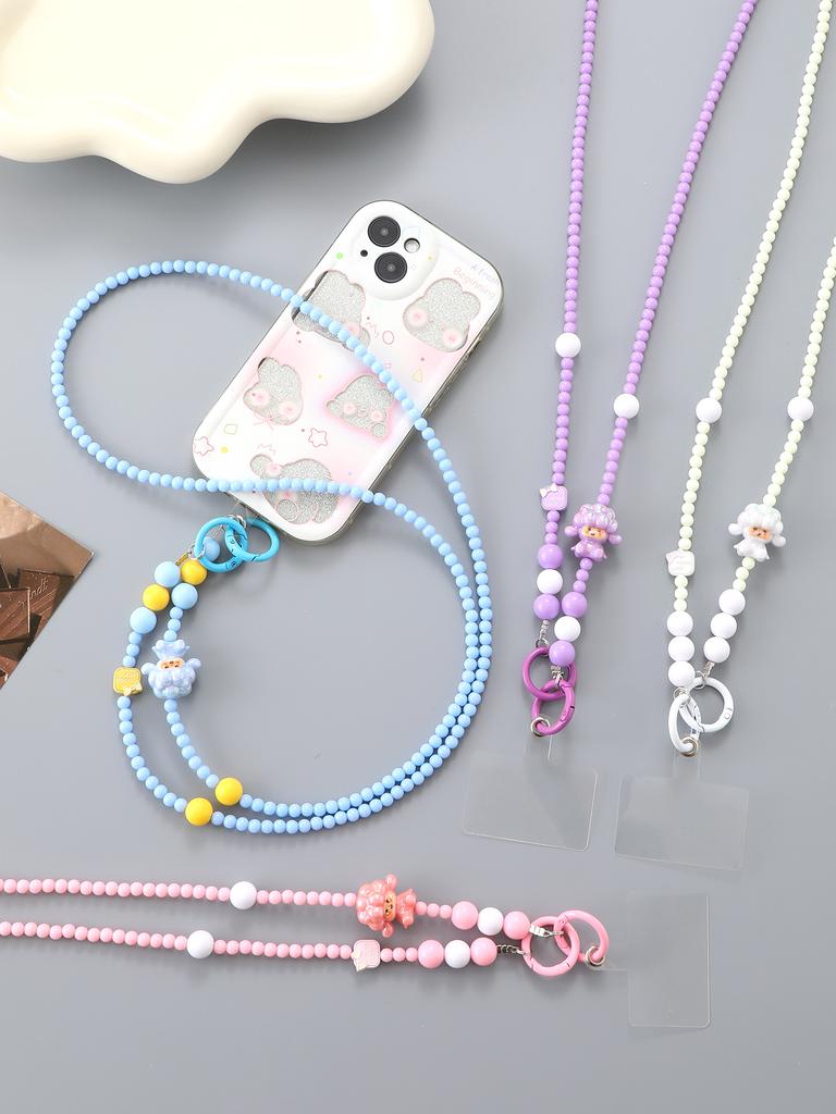 Summer New Cartoon Cute Lamb Phone Case Hanging Chain For Women's Crossbody Chain With Transparent Card