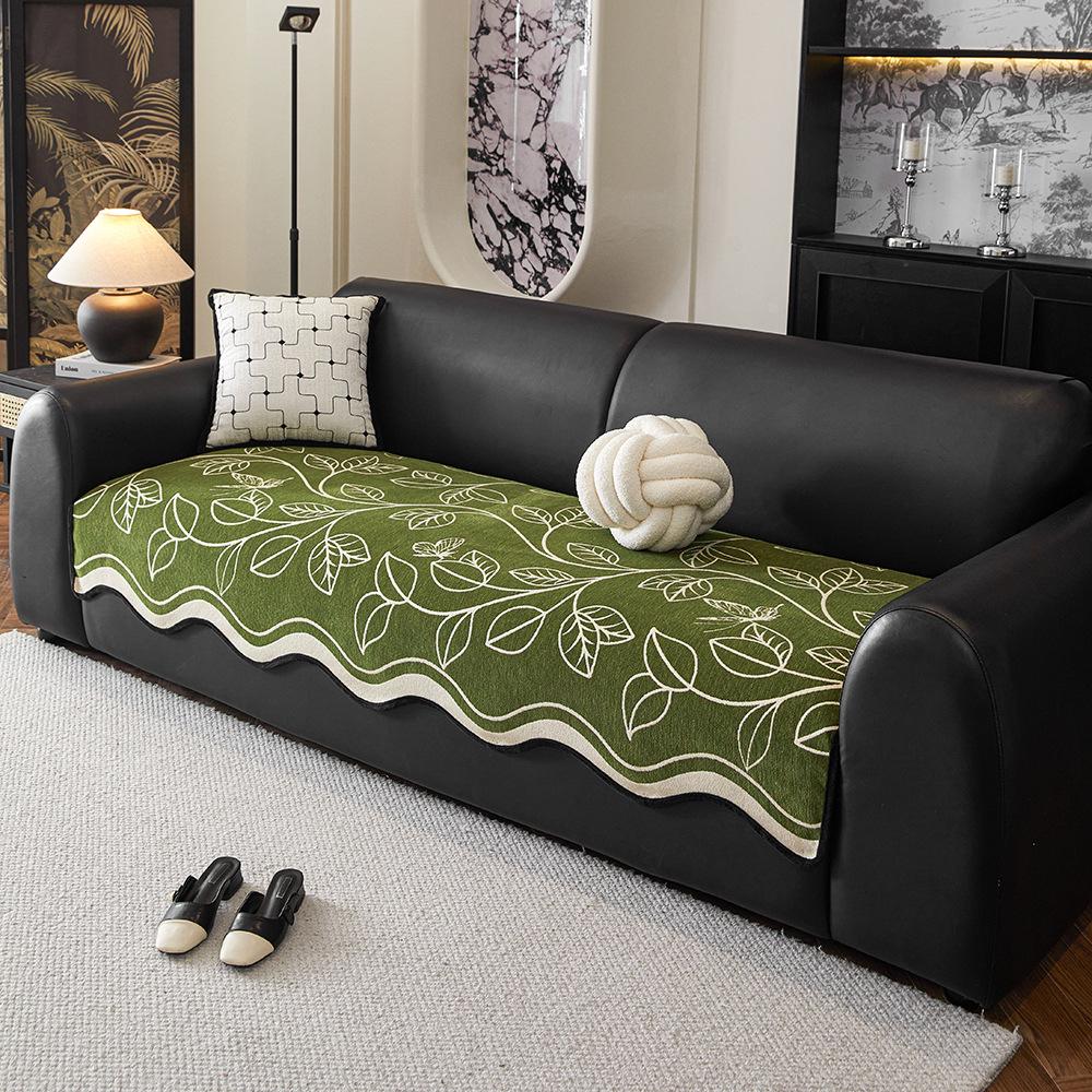 Retro Special-Shaped Sofa Cushion Is Universal In All Seasons  New Leather Sofa Seat Cushion Light Luxury High-End Sofa Cover Cloth Cover Towel