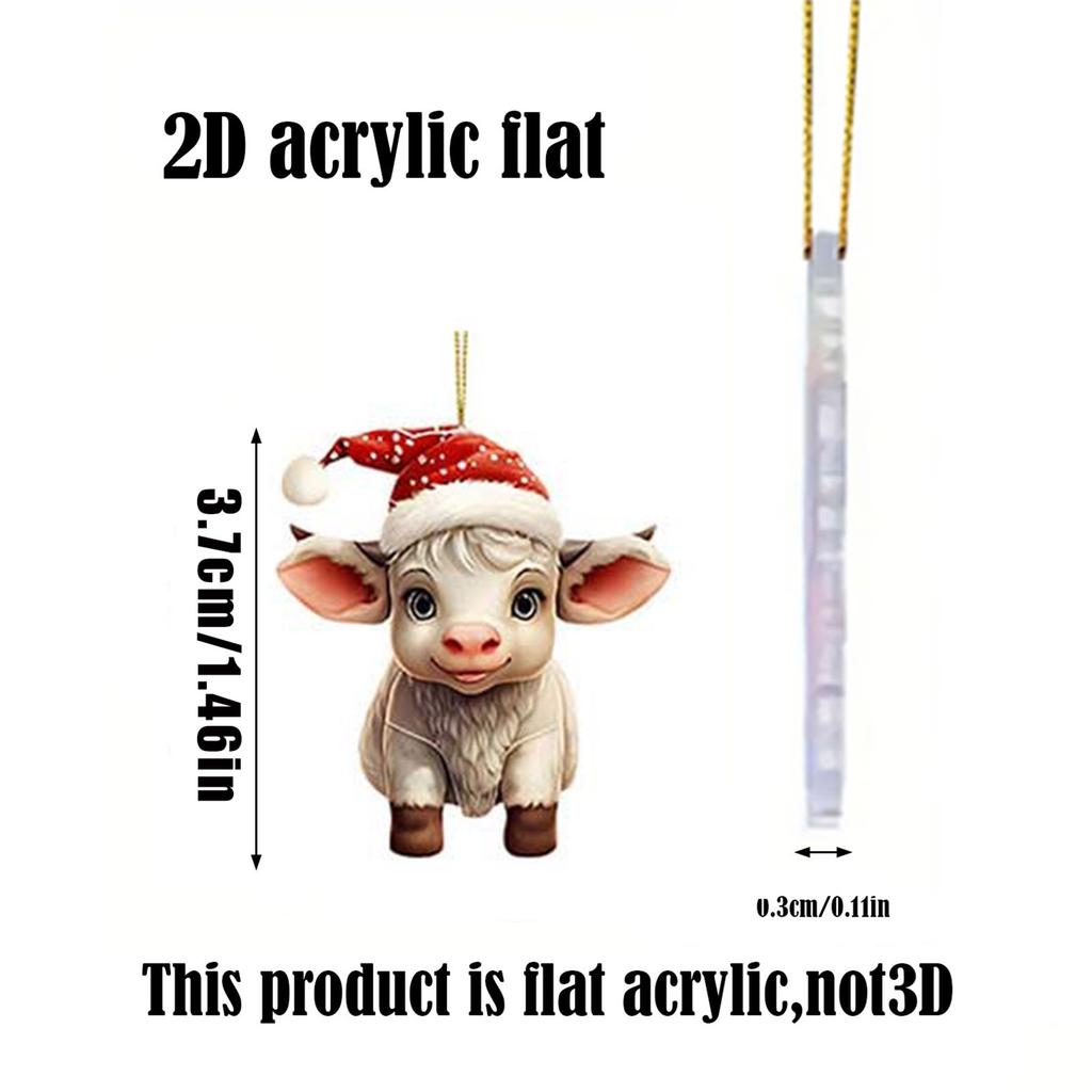 Weihnachts Überraschungsbox Kreativer Yak Weihnachtsmann Farbkarton Verpackung Acryl Cartoon Hochlandkuh Hängende Überraschungsbox