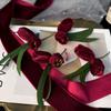 Fashion Ribbon Brides Hairband Elegant Red Flower Hairpins Handmade Tulip Headdress Wedding