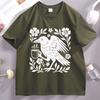 Boho Crow TShirt Bird Coffee Lover Tshirt Casual Short Sleeve Unisexs Unisexs Comforttable T Shirt Round Neck Streetwear Clothes