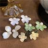 Trendy Cute Flower Earrings Fashion Jewelry White Green Asymmetry  Flower Drop Earrings For Women Korean Statement Earrings