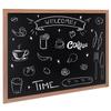 Magnetic Chalk Board, Hanging Message Signs with Chalks & Eraser, Vintage Wooden Chalkboard Sign, Rustic Brown Framed Calendar and Bulletin Combo