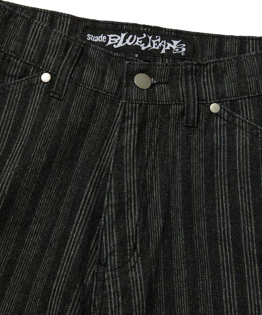 Seuweideu Stripe Denim Shorts [Black]