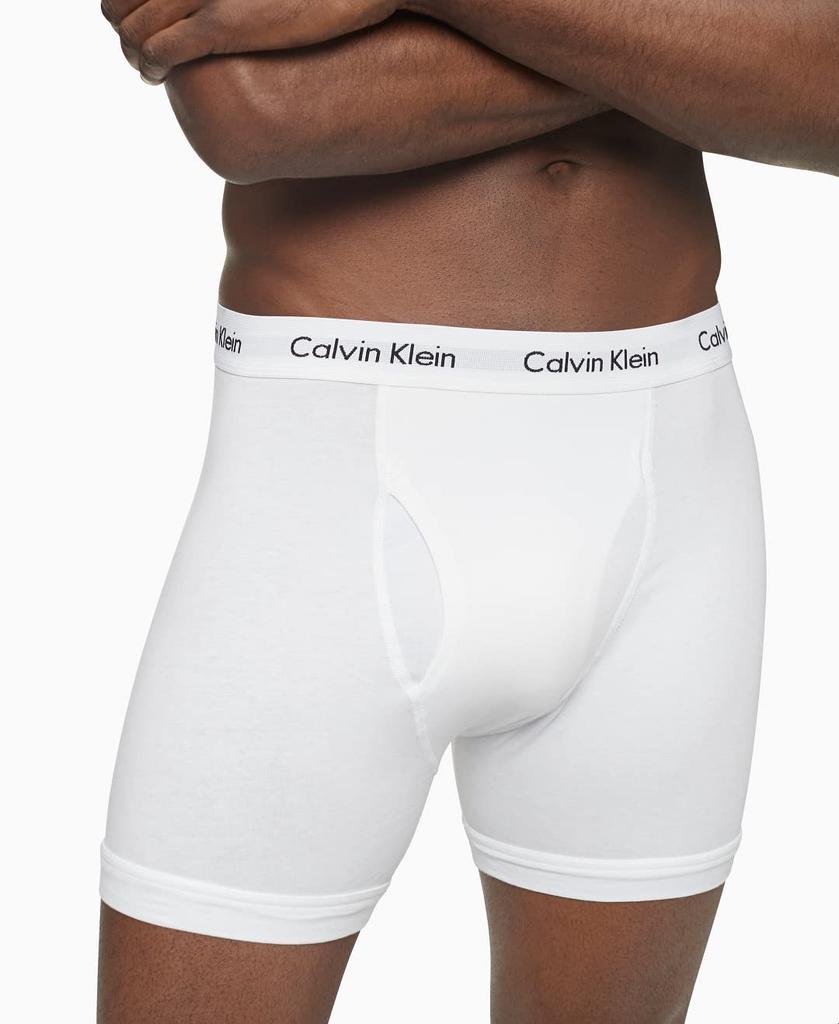Boxer Briefs Long Boxer Plain Long Black CK Cotton Stretch White Set [Calvin Klein] Men's 3-Pack, Briefs, Logo, Length, 3-Pack Set, & White,