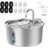 3.2L Stainless Steel Pet Water Fountain With Visible Window Filtration System Automatic Cat Fountain for Cats/Dogs Drinking Bowl