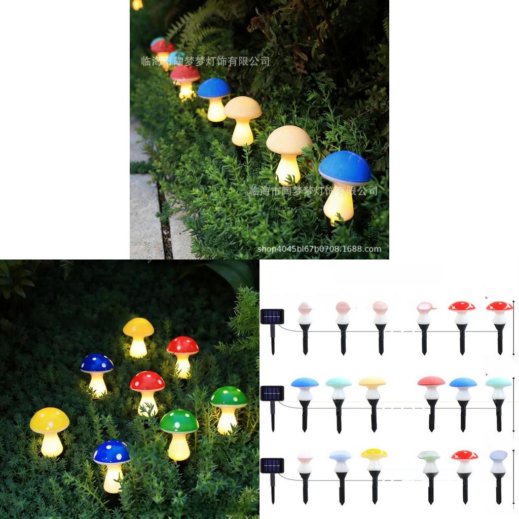 Solar Mushroom Garden Lights With 8 Modes For Outdoor Pathway Decor