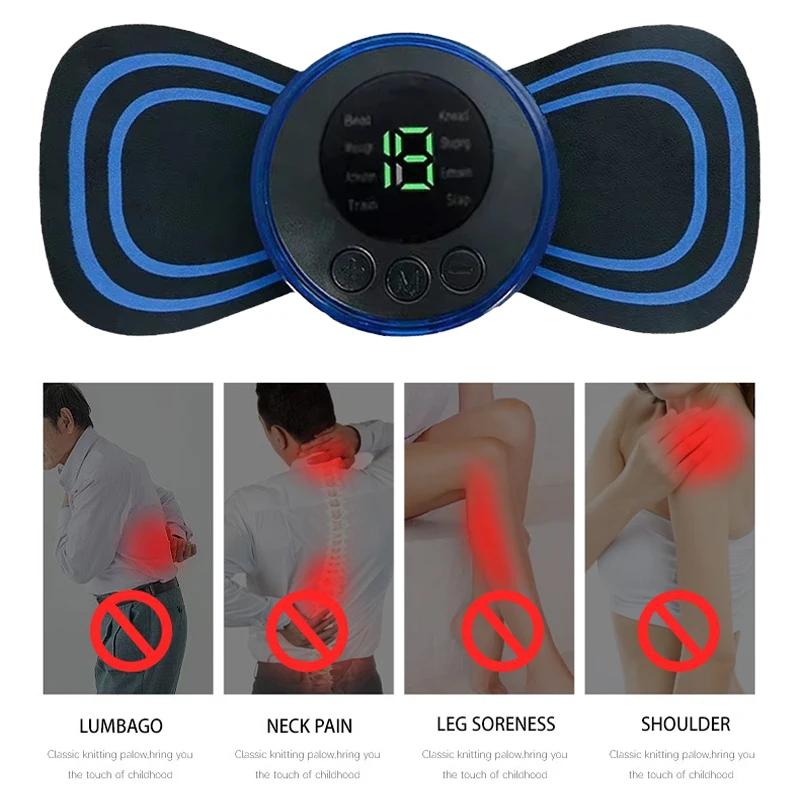Elektrisches EMS-Nackenmassagegerät Mini Cervical Back Patch Stimulator Massageador Matte Tragbare Gel Pad Aufkleber Slim