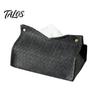Space Saving Bedroom Storage Bag PU Leather Tissue Box Holder, with Snap Design, Portable Foldable Decorative Balcony Napkin Facial Paper Organizer
