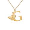 Dainty Big Butterfly Letters Necklaces For Women Girl Jewelry Stainless Steel Chain Initial Pendant Necklace Best Accessories