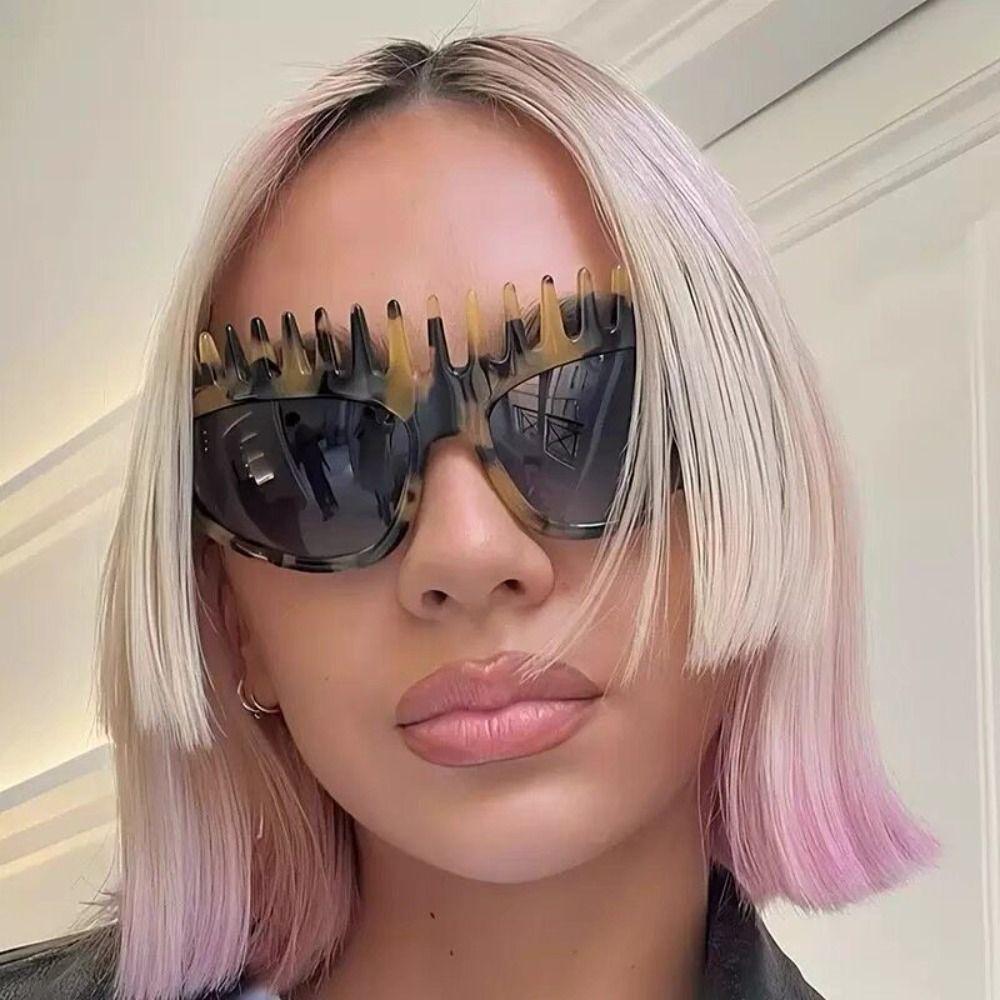 Comb Shaped Glasses Hair Band Leopard Print Summer Sunglasses  Female Hair Accessories