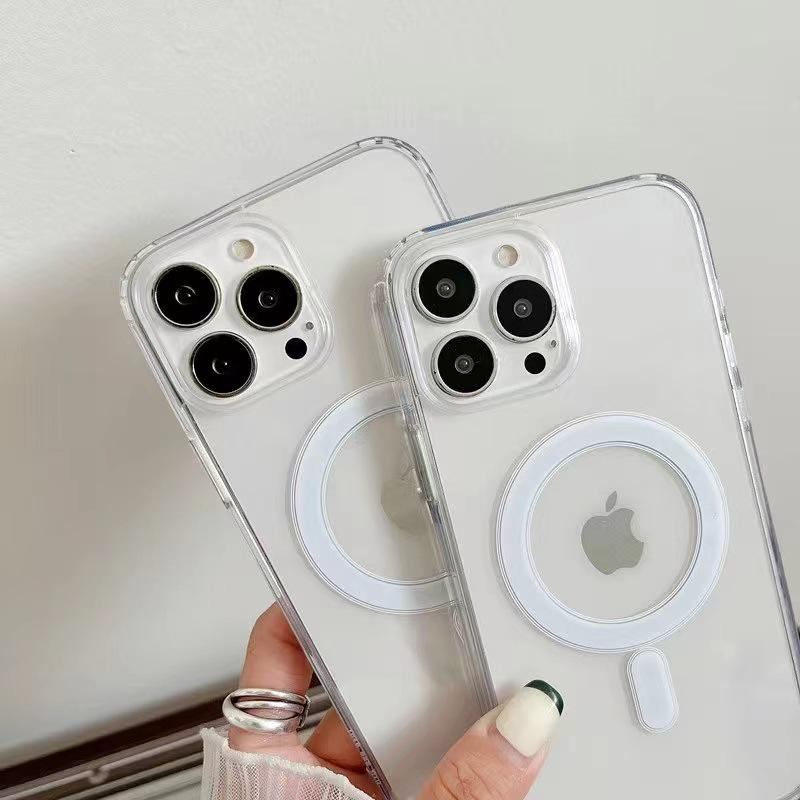 Magnetic Wireless Charging Case for iPhone 13 Pro Max with Airbag and Transparent Design