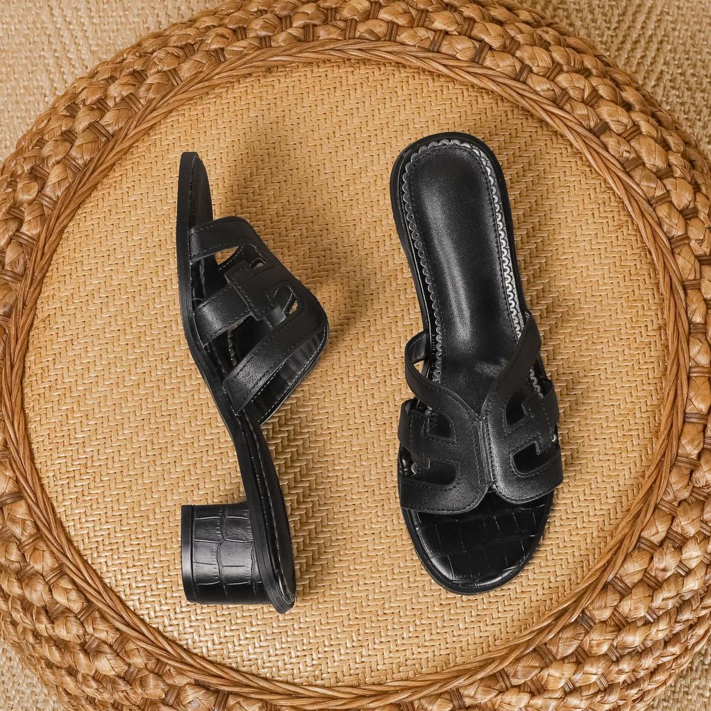 2025 Autumn New Second Uncle Drag Casual Style High Heels Cool Slippers Women Wear High-end European and American Sexy Women's Shoes