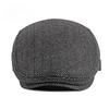Men'S Autumn And Winter Woolen Berets Women'S  British Retro Warm Newsboy Cap Artist Painter Hats Vintage Striped Forward Hats
