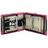Foldable 4 Zone Massage Table with Aluminum Frame Black and Pink