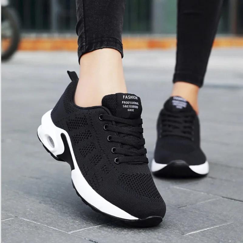 Fashion Ladies Shoes 2024 Brand Lace-up Women's Vulcanize Shoes Fashion Color Matching Ladies Casual Shoes New Round Head Mesh Sneakers