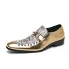 Formal Leather Business, Partry, Wedding Shoes Flats! Fashion Leather Shoes for Man Pointed Metal Toe Buckles