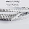 Dia 0.5/1/1.5/2/2.5/3/5mm 304 Stainless Steel PVC Coated Flexible Wire Rope Soft Cable Transparent Stainless Steel Clothesline