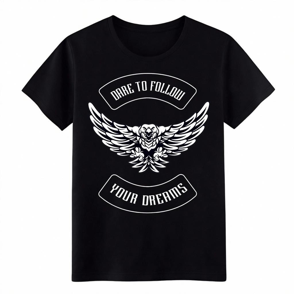 Motivational Eagle "Dare To Follow Your Dreams" Cotton T-Shirt for Men & Teens