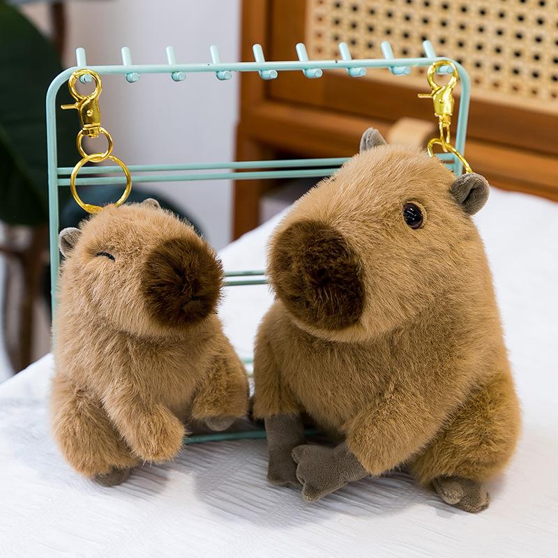 Urocza pluszowa zabawka kapibara symulacyjna poduszka do spania dla dzieci zawieszka do plecaka lalka świnka morska